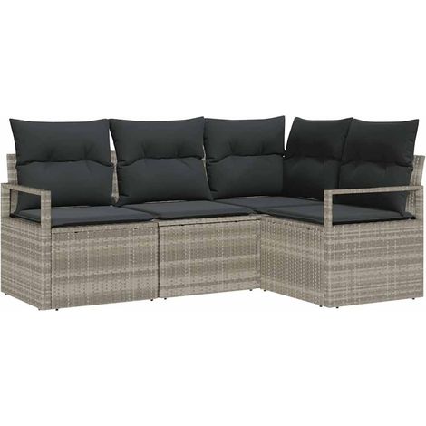 Maison Exclusive - Sofa Set mit Kissen mit Speicher 4 pcs Hellgra