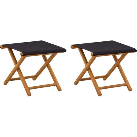 Lettino 2 pcs Legno di Eucalipto Massello Nero vidaXL (1/5)