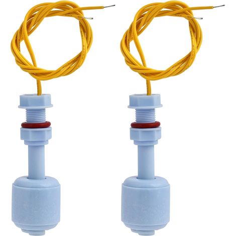 2 Pièces Interrupteur à Flotteur Vertical, Capteur de Niveau d'Eau, Niveau à Flotteur Bleu Capteur, Contrôleur de Liquide 10W 52mm pour Hydroponie, Jardinage, Aquariums, Réservoirs de Piscine (1/5)