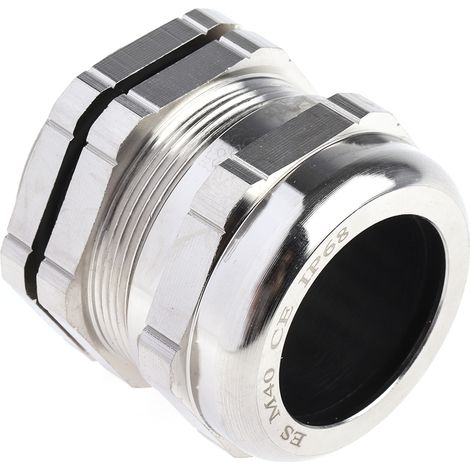 Presse-étoupe M40 en Laiton nickelé pour câble de 21mm à 30mm, avec contre-écrous, IP68 ( Prix pour 1 ) (1/3)