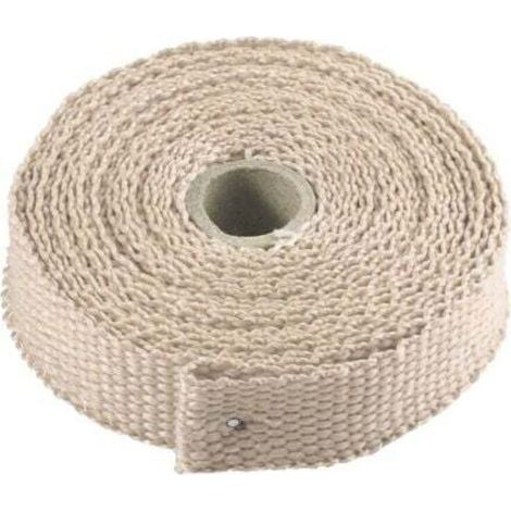 Ruban isolant en alliage de titane 5 m x 2,5 cm, pour tuyau d'échappement, collecteur d'échappement, acier inoxydable noir avec 4 attaches, marron (1/4)
