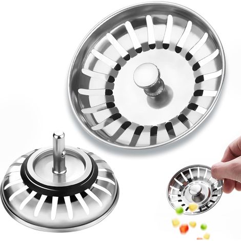 2 Pièces Bouchon Évier, Acier Inoxydable, Maille Haute Densité, Diamètre 8cm, Cuisine Salle De Bain