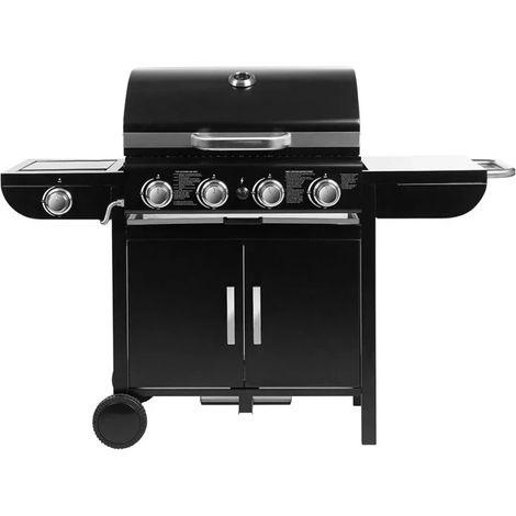 Grill de barbecue à gaz portable – 4 brûleurs 2,93 kW (4 × 1000 BTU), grande surface de cuisson, pour jardin, fête et camping (1/5)