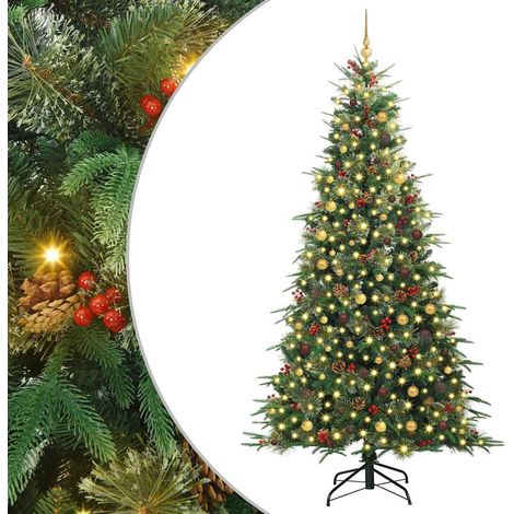 Künstlicher klappbarer Weihnachtsbaum Grün 240 cm PE und PVC vidaXL (1/5)
