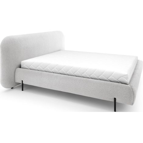 Lit coffre Booby prestige – Velours moderne et rangement optimisé-Gris clair-140x200 (1/5)