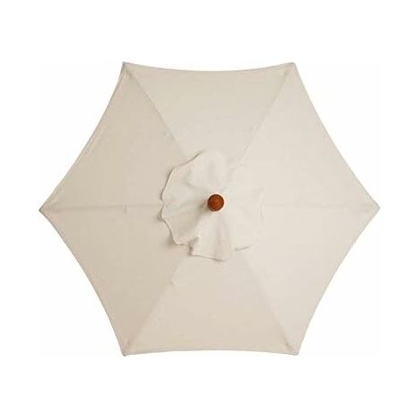 Housse de parasol de jardin avec 6 baleines robustes, parasol de plage, abri de jardin, pour balcon, terrasse, terrasse, piscine (diamètre 2,5 m) - Blanc(Parapluie non inclus) (1/3)