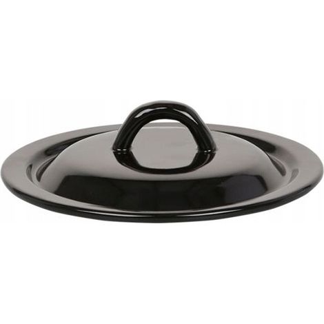 Klassischer schwarzer emaillierter Topfdeckel 22 cm 1 Stück.