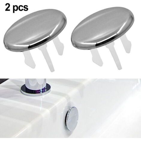 2 Bouchons de Débordement pour Lavabo, Anneau de Garniture Rond en ABS – Lot de 2 Pièces Remplaçables