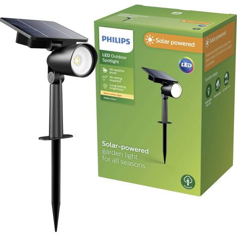 Lampadaire d'extérieur solaire Philips LED 929004632501 Ashlyn LED LED intégrée 1.4 W noir