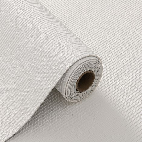Papier Peint 3D effet Ciment Crème blanche adhésif auto collant épaississement 60CM x 2.8M en rouleau Style industriel 1.68m2 (1/3)