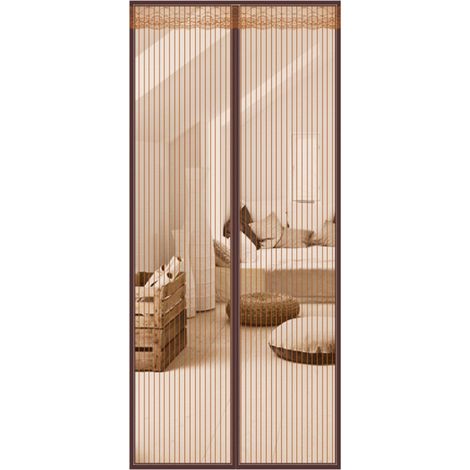 Moskitonetz für Türen und Fenster, 110 x 220 cm, magnetisch, einfache Montage ohne Werkzeug, für Keller und Terrasse, braun (1/5)