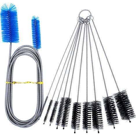 11 PCS Brosse de Nettoyage pour Aquarium, 180 cm + 10 Brosse Flexible Différentes Tailles Brosse Flexible pour Bouteilles D'aquarium et Cuisine (1/5)