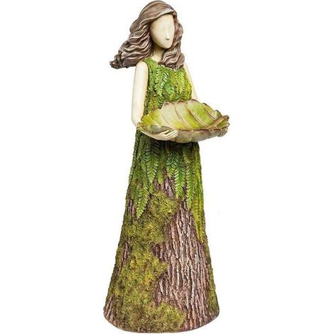 Sculptures de Jardin Statues, Figurines, Conte Fougère Fée Statuaire avec Table à Oiseaux Salle à Manger Café Salle de Noël Salon Ornement de Jardin Résine Artisanat Conteneur de Nourriture pour Oisea (1/5)