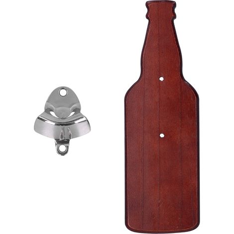 Flaschenöffner aus Holzverbundwerkstoff mit starkem Magneten, praktisch zum Sammeln von Weinkapseln, flaschenförmiges Design für Bierflaschen, ideal für Restaurants, Bars, Küchen und Partys. (1/5)
