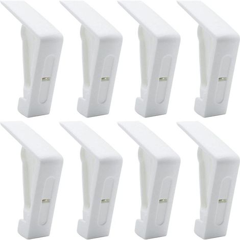8Pcs White Plastic Tablecloth Clips Outdoor Table Clamp Adjustable Spring Clips for Garden Picnic Wedding Party BBQ (1/5)