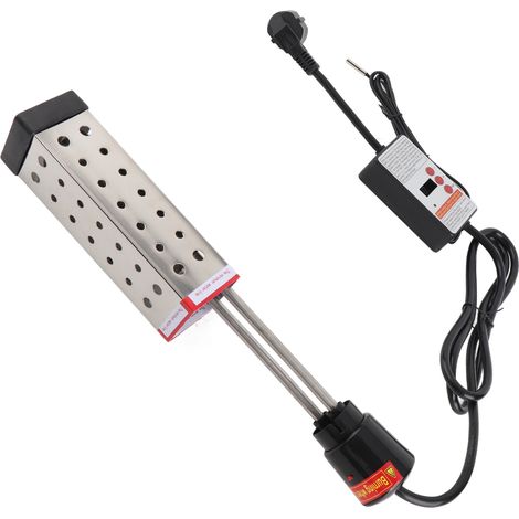 Elektrischer Tauchsieder, Hochleistungsmodell 2500 W mit Thermostat und automatischer Abschaltung, Edelstahl-Schutz für Schwimmbad, Badewanne oder Waschbecken (1/4)