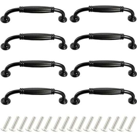 pair Lot de 8 Poignées de Portes Meubles 96mm en Alliage d'Aluminium Poignee pour Placard Tiroir Moderne avec Vis