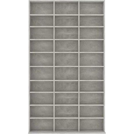 Meuble CD en Bois d'Ingénierie Gris Béton, Rangement pour 102x23x177,5 cm (1/5)