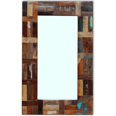 Miroir Style baroque - Miroir mural Bois de récupération massif 80 x 50 cm BV968467 - BonneVie (1/5)