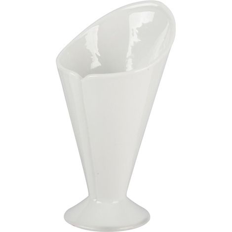Ciotola Francese di Porcellana 17 cm Bianco Bicchiere per Patatine Fritte Gelato