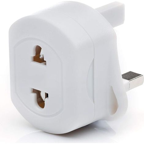 Adaptateur de voyage prise UE vers Royaume-Uni, prise blanche pour rasoir/brosse à dents (1/4)
