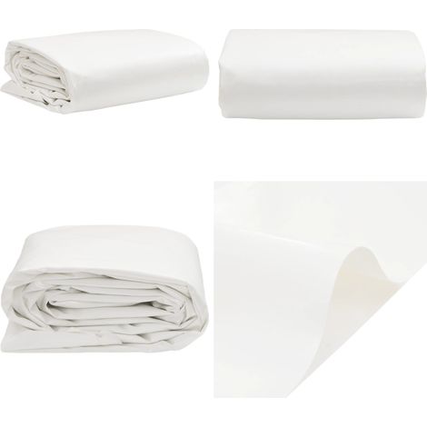 Bâche blanc 5x8 m 600 g/m² - Bâche Imperméable - Bâche De Protection - Bâche Voiture - Bâche Moto - Bâche Terrasse - Home & Living