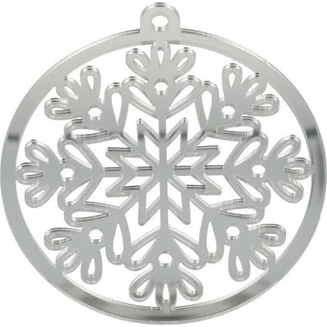 Décoration de Noël - ARTEMIO - Flocon - Acrylique - Argenté - 10 cm
