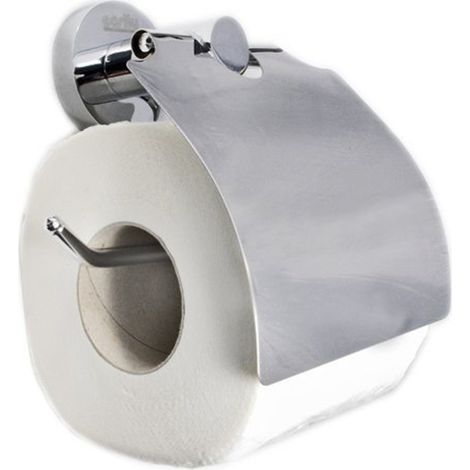 TrAdE Shop Traesio - Porta Rotolo Carta Igienica In Acciaio Con Fissaggio A Muro Parete Viti Arredo - (1/2)