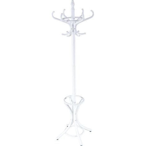 Pour l'entrée ou le bureau, rangez manteaux et parapluies avec ce porte-manteau en bois à tête rotative (1/5)