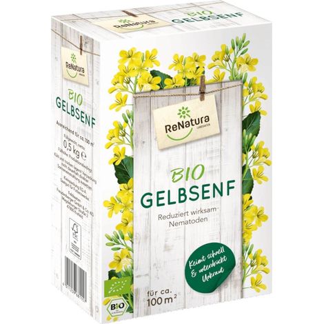 ReNatura Moutarde blanche biologique Sinapis alba 0,5 kg Engrais vert Culture intermédiaire