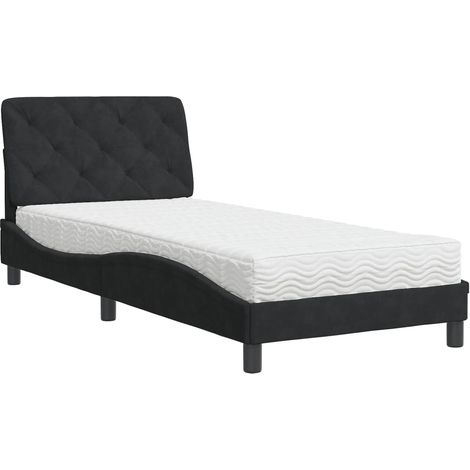 Maison Exclusive - Letto con Materasso Nero 80x200 cm in Velluto (1/5)