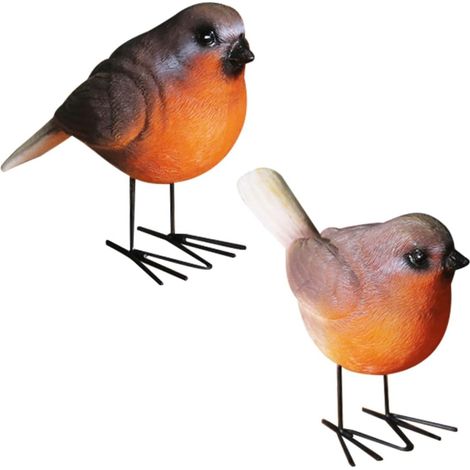 Stück Realistische Vogelstatue aus Harz und Metall Einfache