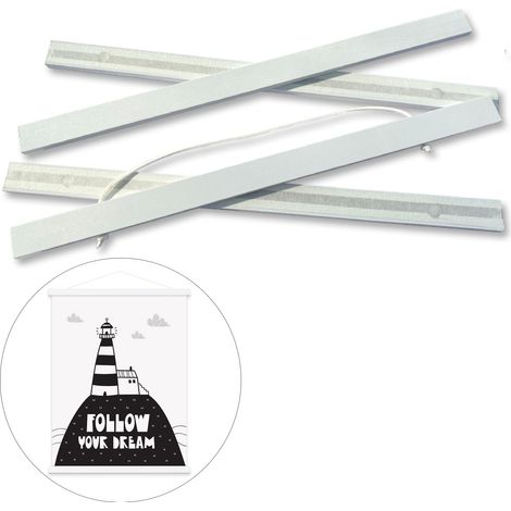 Cadre magnétique en bois, teck pour posters, rouleaux de photos, cadres photo, peintures sur toile, 51 cm (sans poster) (1/5)