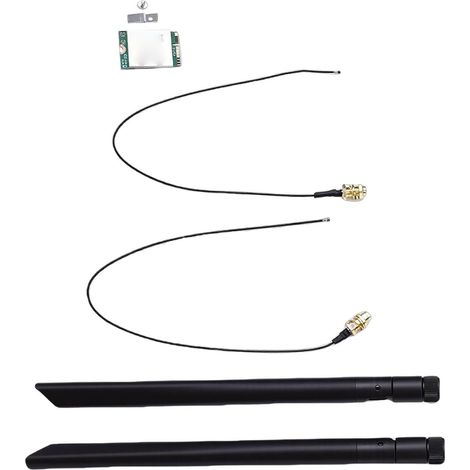 Carte Fil NGFF M.2 WiFi 6E, Adaptateur Réseau PC Bluetooth 5.2 1800 Mbps avec Double Antenne 8DB, Prise en Charge des Ordinateurs Portables 10 11 (1/5)