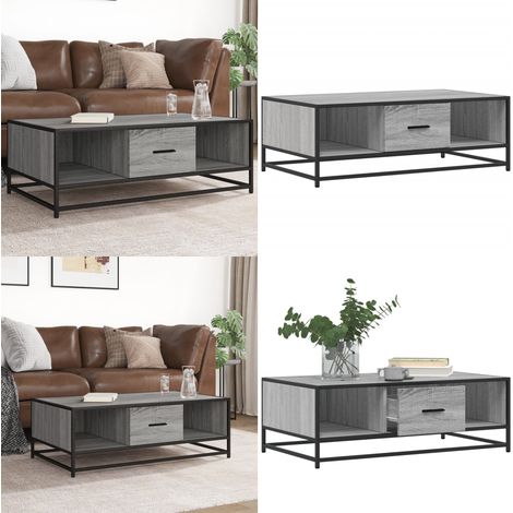vidaXL Couchtisch Grau Sonoma 100x57x35 cm Holzwerkstoff und Metall (1/5)