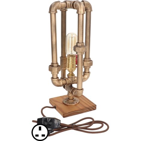 Lampe de table industrielle E27 avec interrupteur à volant, style steampunk, peinture haute température, pour hôtel, fiche UK 220V.
