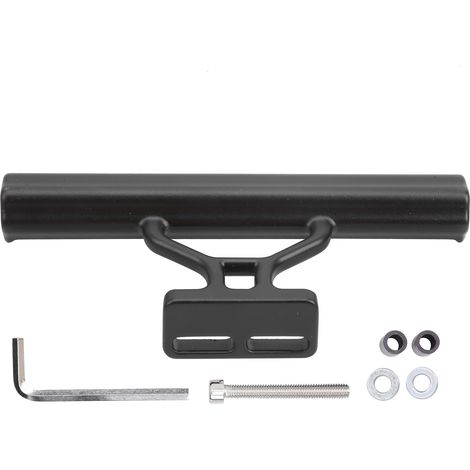 Support de guidon vélo multifonction, tube aluminium noir, extension pour phare et compteur (1/5)