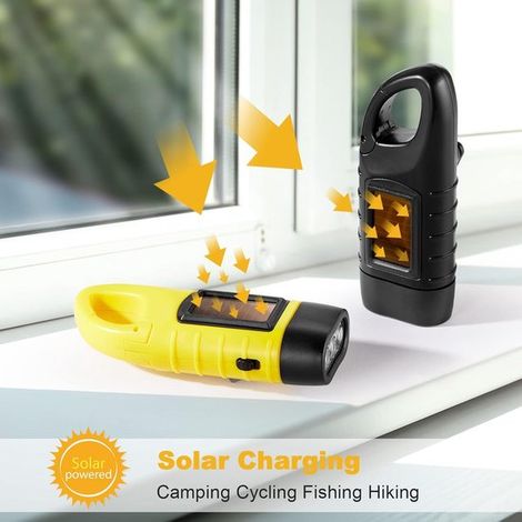 4er Pack solarbetriebene Taschenlampe, Notfalltaschenlampe, wiederaufladbare LED Taschenlampe, Überlebensset, Wandertaschenlampe, selbstaufladend