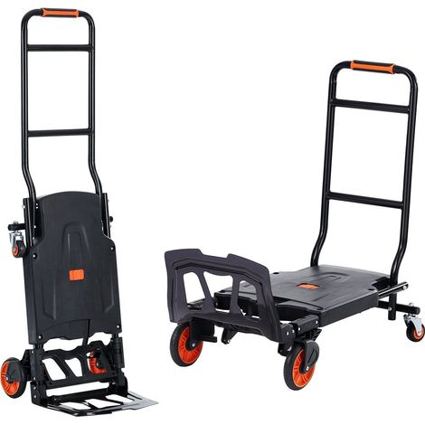 Chariot de manutention en aluminium 2 en 1, capacité de charge de 136,1 kg, chariot de manutention et diable pliable et convertible robuste pour usage industriel, chariot utilitaire transformable en c (1/5)