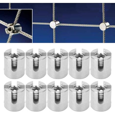 Lot de 10 serre-câbles croisés en acier inoxydable pour garde-corps intérieur et extérieur M12 5 mm/0,2 po (1/4)