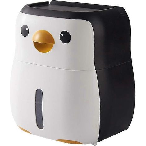Porte-papier toilette avec étagère, fixation murale à ventouse sans perçage pour salle de bain ou cuisine (1/5)
