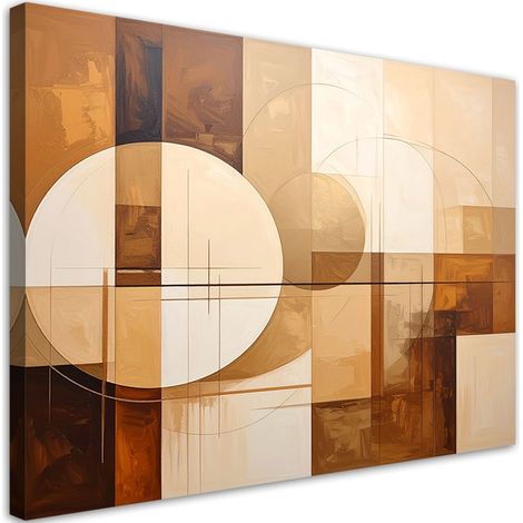 Wandbild Abstrakte geometrische Formen in Beige 90x60 cm (1/5)