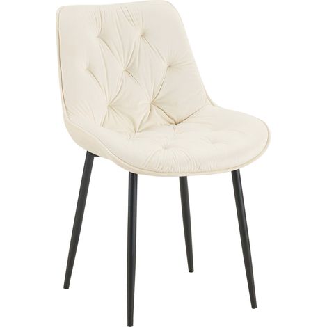 Esszimmerstuhl Wallace Samt creme
