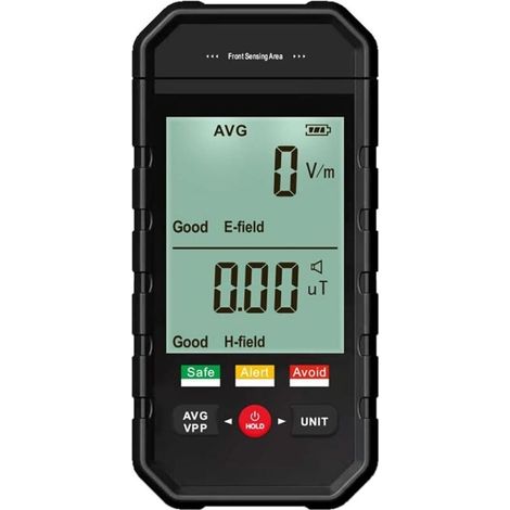Compteur Geiger, Détecteur de Rayonnement de Champ électromagnétique avec Alarme Automatique D\'affichage LCD Rétroéclairé, Testeur EMF Portable pour les Inspections EMF du Bureau à Domicile (1/5)