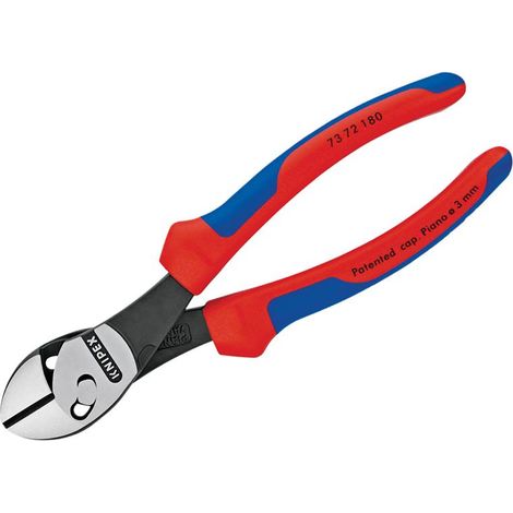 KNIPEX 73 72 180 BK TwinForce® High Performance Diagonal Cutters with multi-component handles black atramentized 180 mm