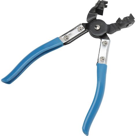 Pince à collier de serrage coudée, mâchoires pivotantes, poignées à ressort, universelle pour tuyaux de type Clic R (1/5)