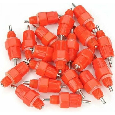 20pcs Automatic Chicken Drinker Nipple Drinker for Hen Poultry Chicken Duck Water Dispenser Screw Style Livestock Feeding Watering Equipment Red (1/5)