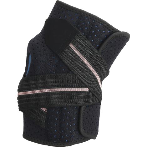 Sportliche Kniebandage mit Schutz und Silikonpolsterung zur Unterstützung des Kniegelenks (rosa) (1/5)