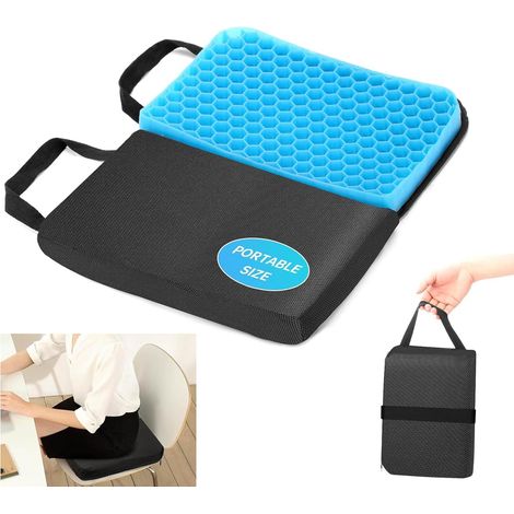 Folding Gel Cushion, Ergonomic Seat Cushion, 40 x 30 x 1 cm, Portable Chair Cushion, Anti Sore Buttocks, Reduce Orthopaedic Pressure for Car/Office/Home/Wheelchair (1/5)