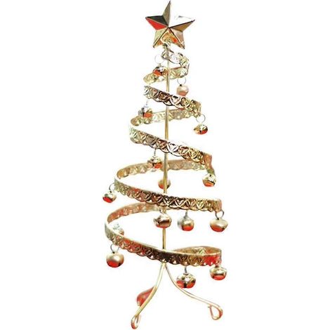 Mini sapin de Noël en fer forgé, décorations de Noël dorées, idéal pour une simulation de bureau. (1/5)